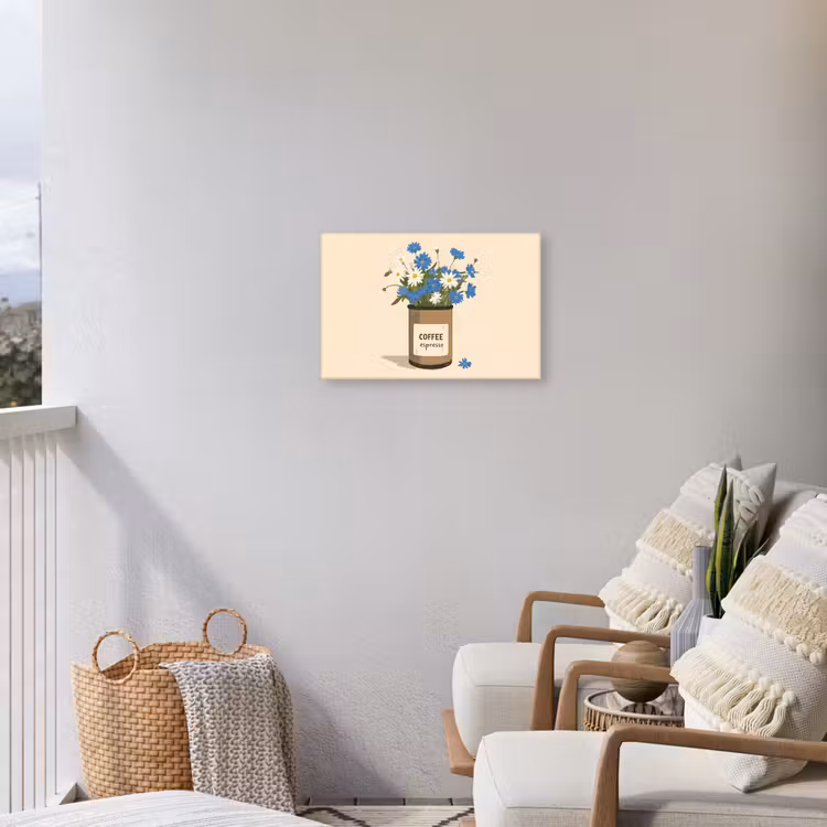 Buiten canvas - Coffee - Blik - Minimalistisch - Bloemen — 4