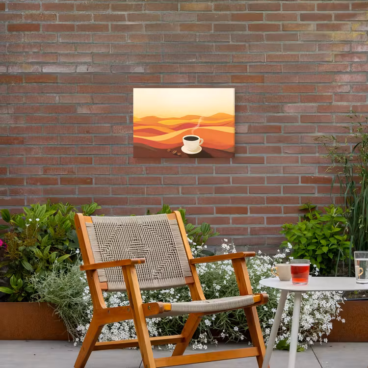 Buiten canvas - Koffie - Landschap - Oranje - Koffiebonen — 2