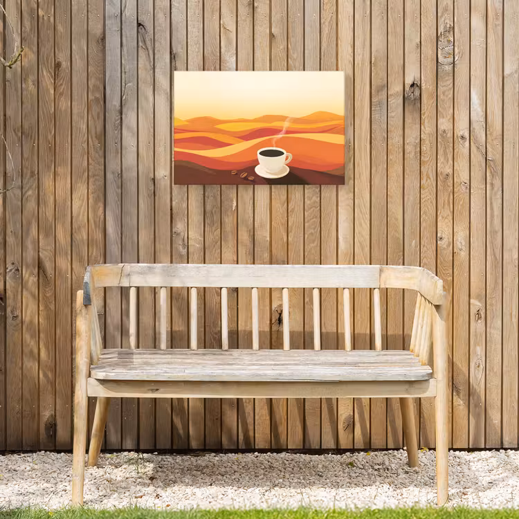 Buiten canvas - Koffie - Landschap - Oranje - Koffiebonen — 3