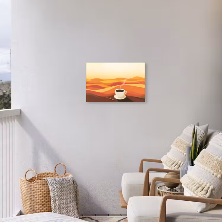 Buiten canvas - Koffie - Landschap - Oranje - Koffiebonen — 4