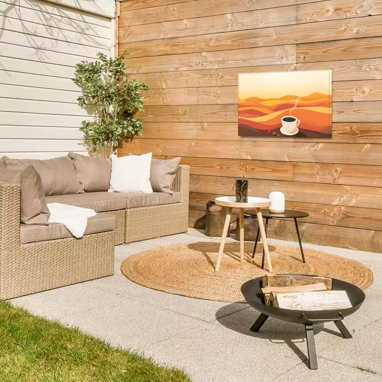 Buiten canvas - Koffie - Landschap - Oranje - Koffiebonen — 5