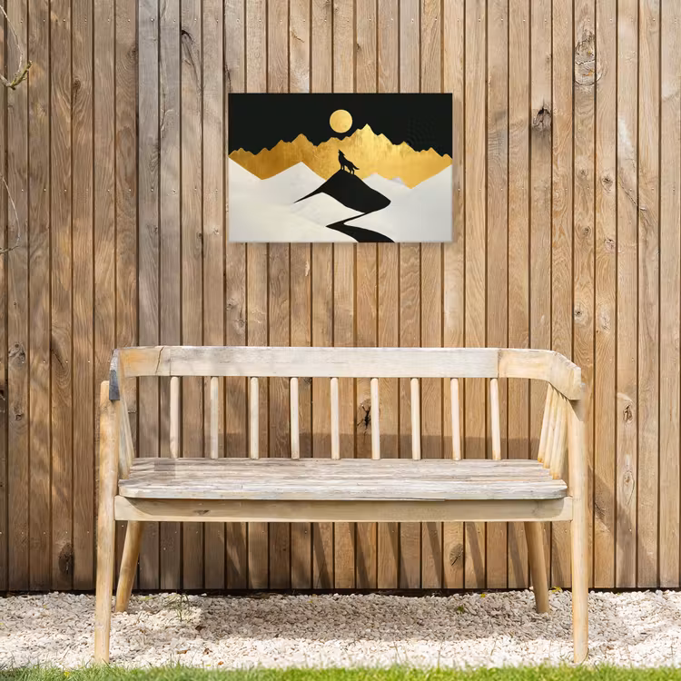 Buiten canvas - Wolf - Bergen - Maan - Zwart — 3