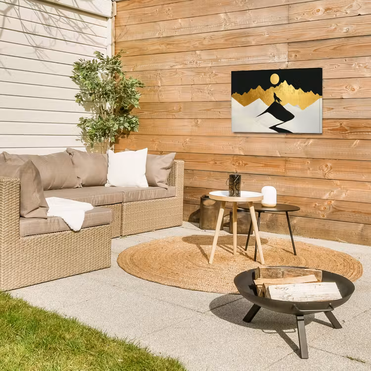 Buiten canvas - Wolf - Bergen - Maan - Zwart — 5