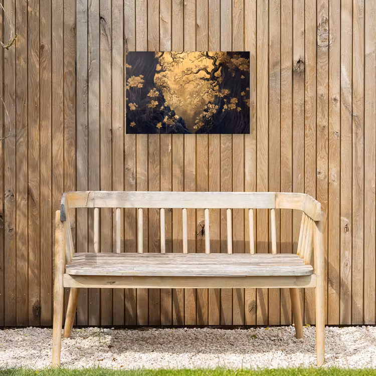 Buiten canvas - Bloemen - Takken - Goud - Sierlijk — 3