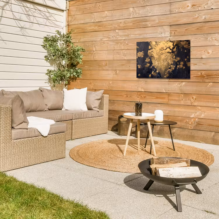 Buiten canvas - Bloemen - Takken - Goud - Sierlijk — 5