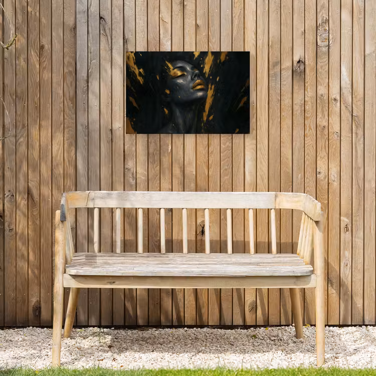 Buiten canvas - Gezicht - Vrouw - Verfspatten - Abstract — 3