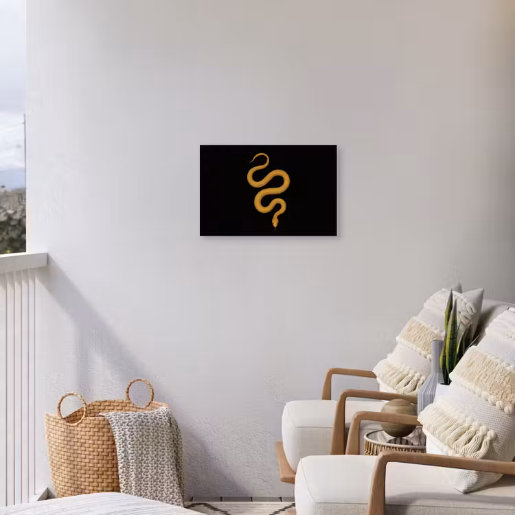 Buiten canvas - Slang - Minimalistisch - Goud — 4