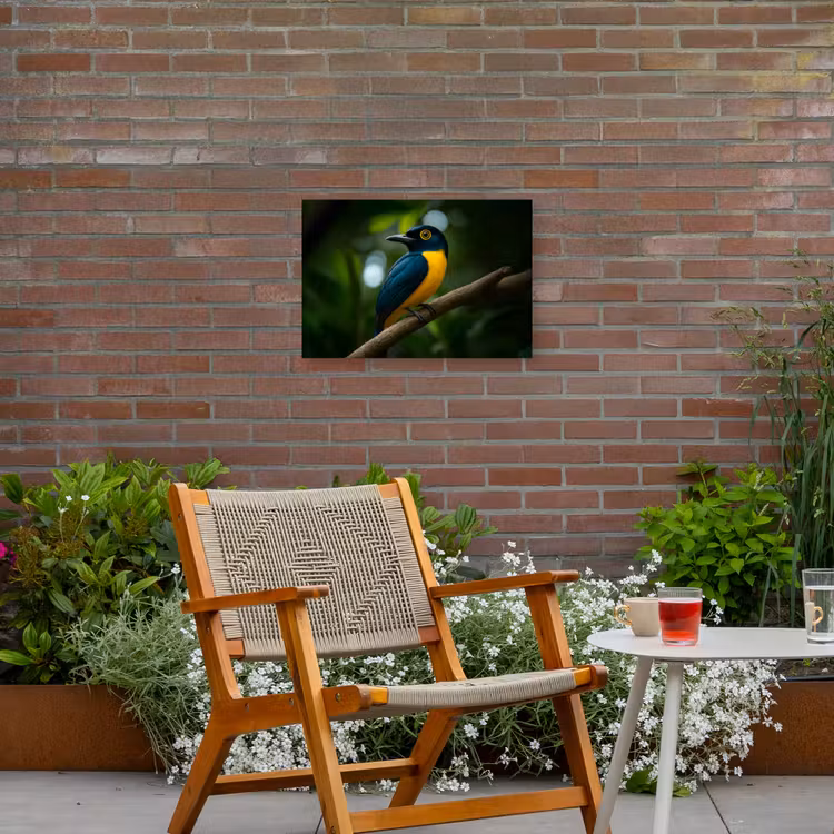 Buiten canvas - Vogel - Tak - Geel - Bladeren — 2