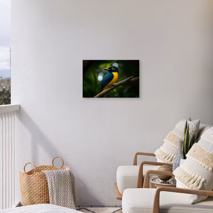 Buiten canvas - Vogel - Tak - Geel - Bladeren — 4