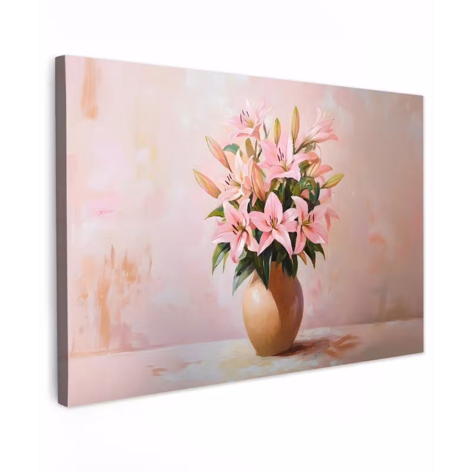 Buiten canvas - Vaas - Bloemen - Roze — 1