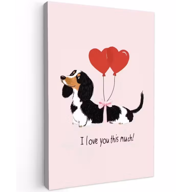 Buiten canvas - Hond - Teckel - Valentijn - Love — 1