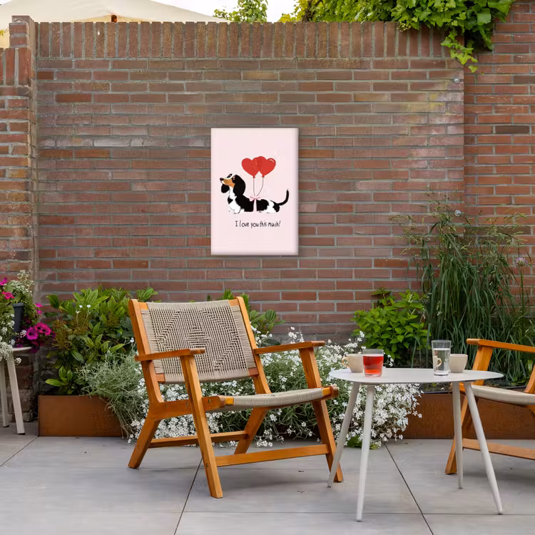 Buiten canvas - Hond - Teckel - Valentijn - Love — 2