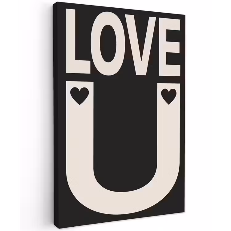 Buiten canvas - Love - Zwart - Minimalistisch — 1