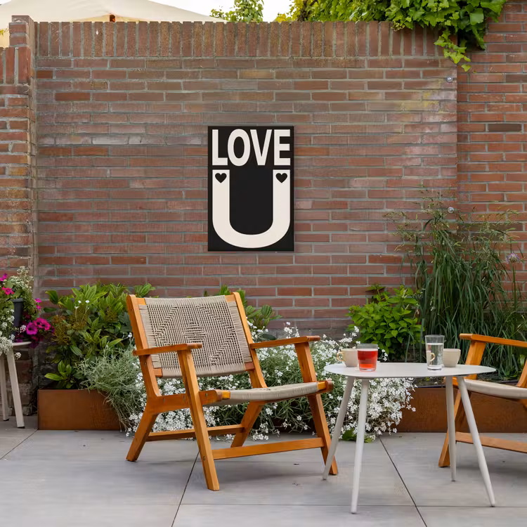 Buiten canvas - Love - Zwart - Minimalistisch — 2