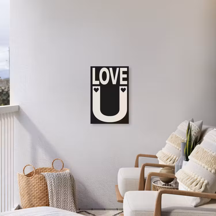 Buiten canvas - Love - Zwart - Minimalistisch — 4
