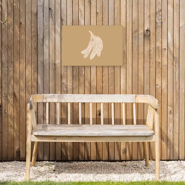 Buiten canvas - Bananen - Beige - Lijntekening - Minimalistisch — 3