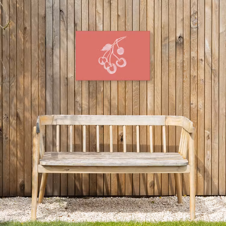 Buiten canvas - Lijnillustratie - Kersen - Tak - Wit — 3