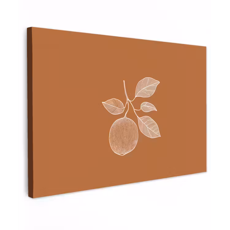 Buiten canvas - Sinaasappel - Getekend - Bladeren - Bruin — 1
