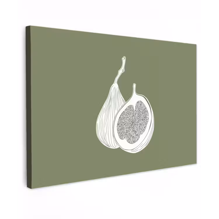 Buiten canvas - Vijgen - Minimalistisch - Getekend - Mosgroen — 1
