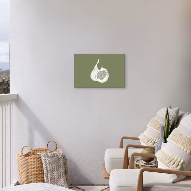 Buiten canvas - Vijgen - Minimalistisch - Getekend - Mosgroen — 4