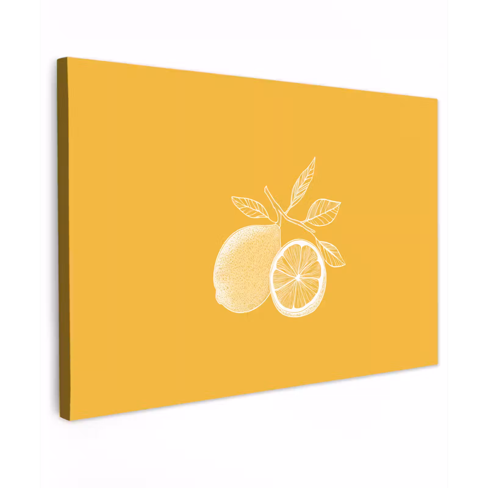 Buiten canvas - Citroenen - Illustratie - Minimalistisch - Geel — 1