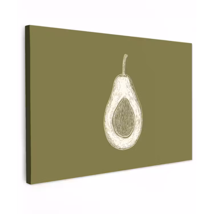 Buiten canvas - Avocado - Minimalistisch - Illustratie - Groen — 1