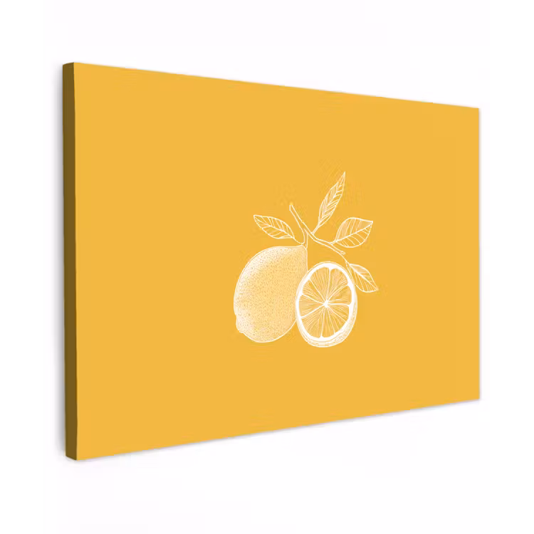 Buiten canvas - Citroenen - Illustratie - Minimalistisch - Geel — 1