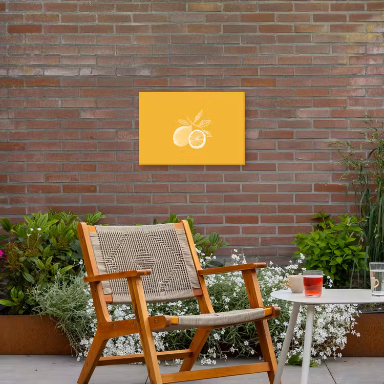 Buiten canvas - Citroenen - Illustratie - Minimalistisch - Geel — 2