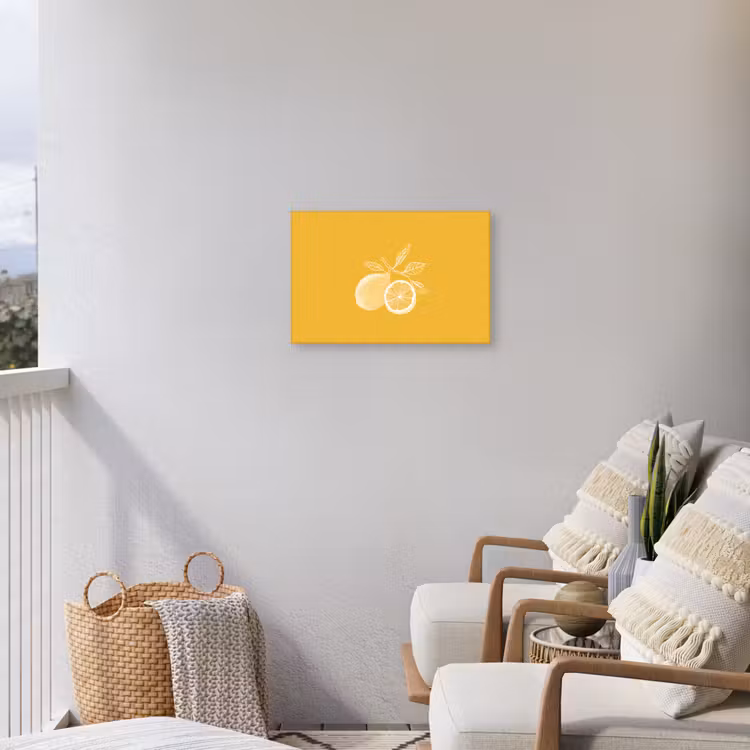 Buiten canvas - Citroenen - Illustratie - Minimalistisch - Geel — 4
