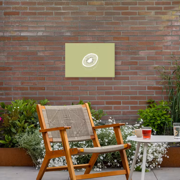 Buiten canvas - Kiwi - Lijntekening - Minimalistisch - Groen — 2