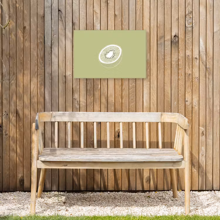 Buiten canvas - Kiwi - Lijntekening - Minimalistisch - Groen — 3