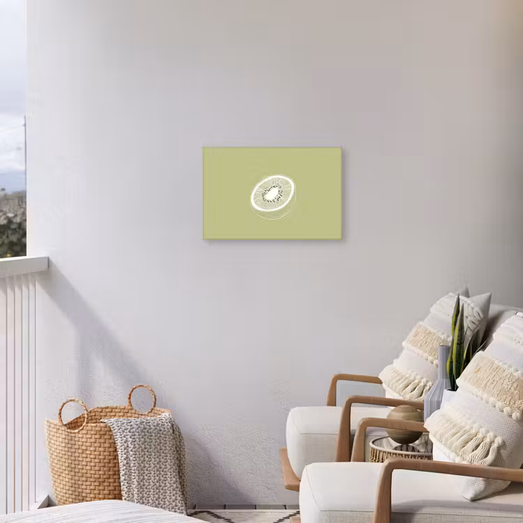 Buiten canvas - Kiwi - Lijntekening - Minimalistisch - Groen — 4
