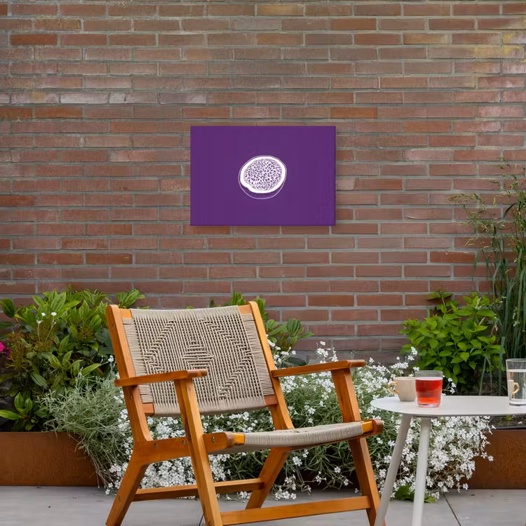Buiten canvas - Passievrucht - Zaadjes - Paars - Minimalistisch — 2