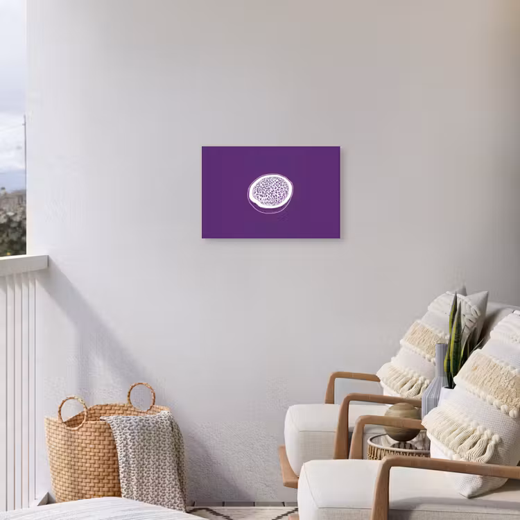 Buiten canvas - Passievrucht - Zaadjes - Paars - Minimalistisch — 4
