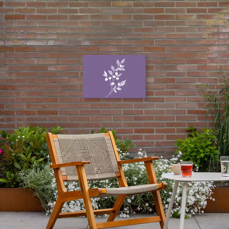 Buiten canvas - Tak - Sierlijk - Bladeren - Minimalistisch — 2