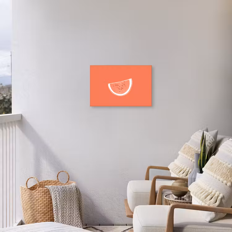 Buiten canvas - Watermeloen - Lijnen - Koraalrood — 4