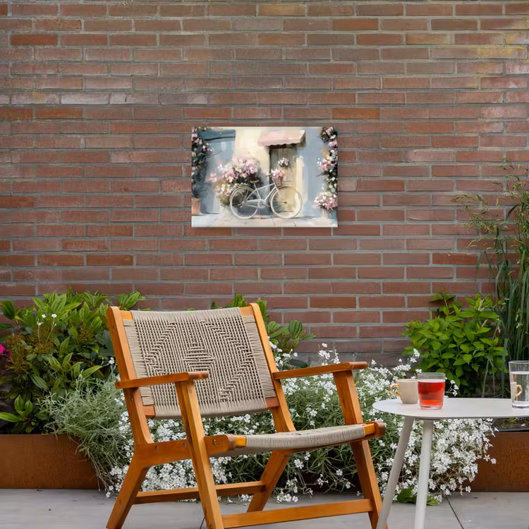 Buiten canvas - Fiets - Pastelkleuren - Bloemen — 2