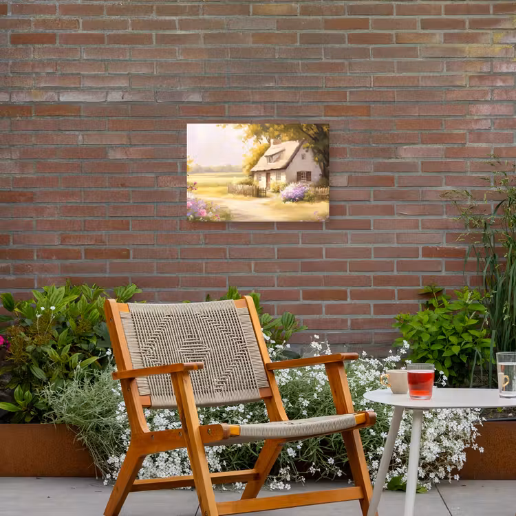 Buiten canvas - Huisje - Hout - Bloemen — 2