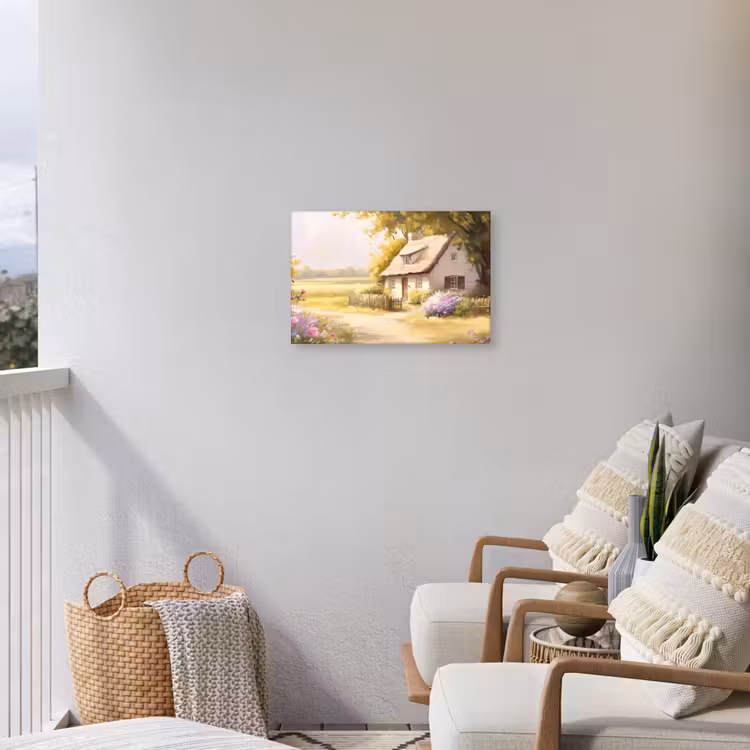Buiten canvas - Huisje - Hout - Bloemen — 4