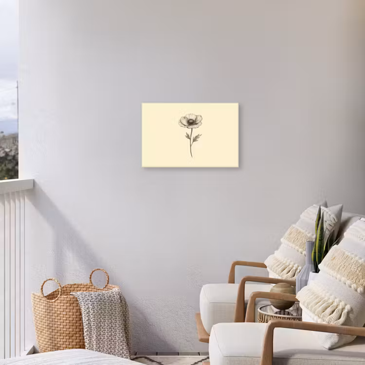 Buiten canvas - Klaproos - Illustratie - Zwart — 4