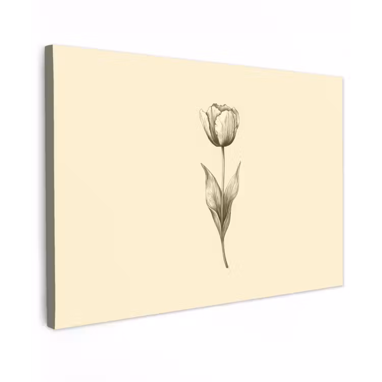 Buiten canvas - Illustratie - Tulp - Zwart — 1