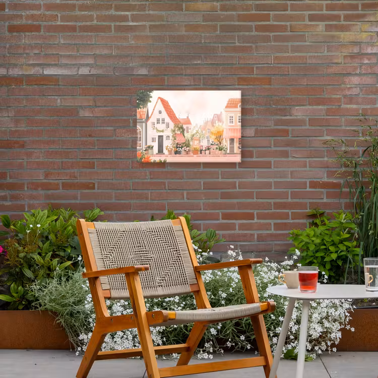 Buiten canvas - Bloemen - Huizen - Dorp — 2