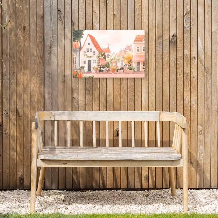 Buiten canvas - Bloemen - Huizen - Dorp — 3