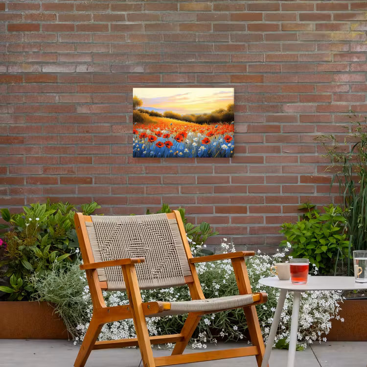 Buiten canvas - Klaproos - Bloemenveld - Kleurrijk — 2