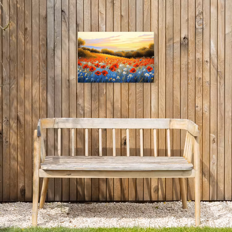 Buiten canvas - Klaproos - Bloemenveld - Kleurrijk — 3