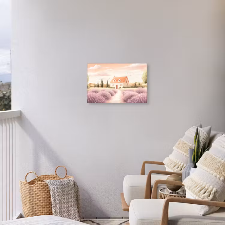 Buiten canvas - Lavendelveld - Huis - Paars — 4