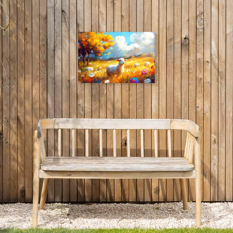 Buiten canvas - Schaap - Weide - Bloemen — 3