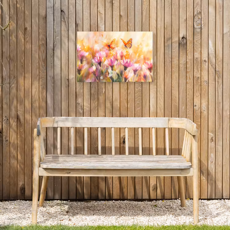 Buiten canvas - Vlinders - Oranje - Bloemen — 3