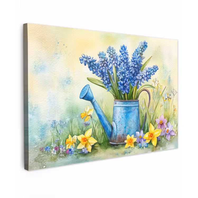 Buiten canvas - Gieter - Lavendel - Bloesems — 1