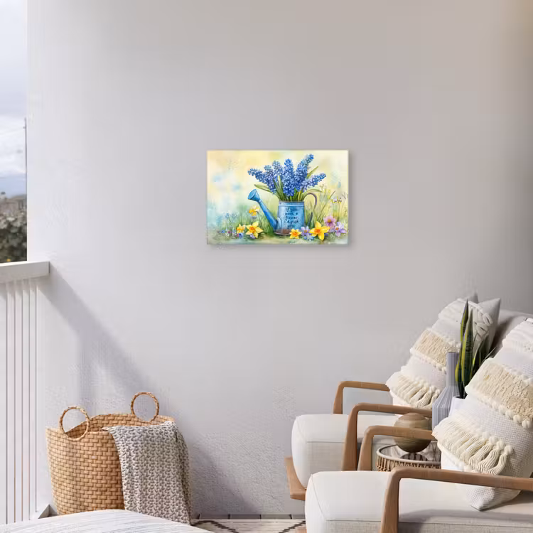 Buiten canvas - Lavendelbloemen - Quote - Gieter — 4